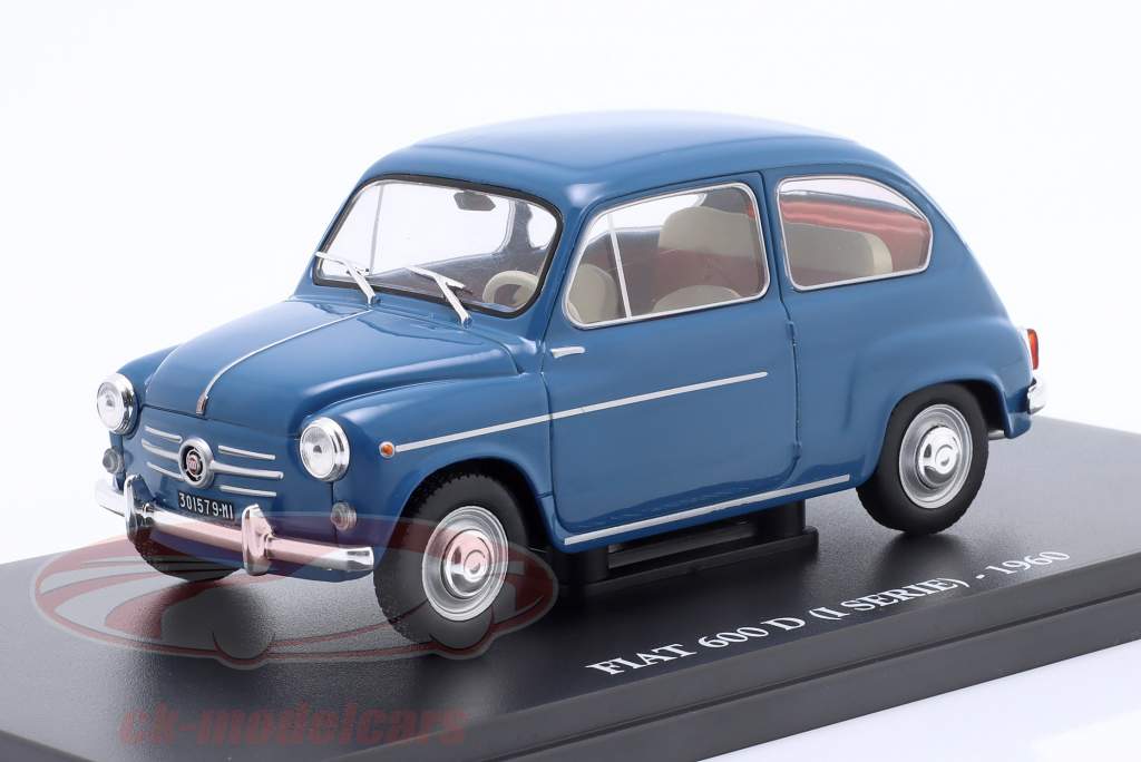 Fiat 600D serie 1 Año de construcción 1960 azul 1:24 Ixo