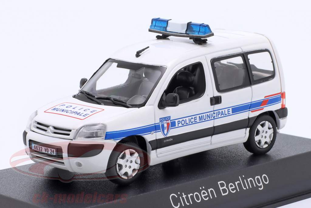 Citroen Berlingo Police Municipale ano de construção 2007 branco / azul 1:43 Norev