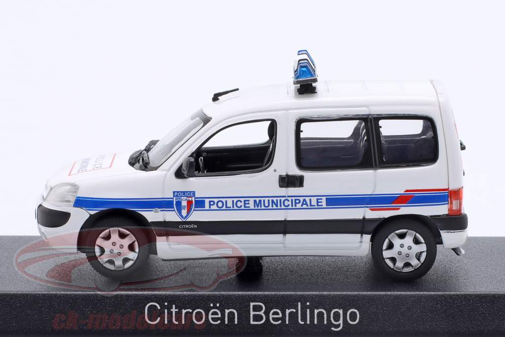 Citroen Berlingo Police Municipale Bouwjaar 2007 wit / blauw 1:43 Norev