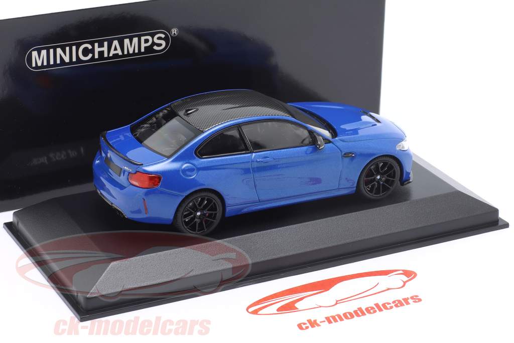 BMW M2 CS (F87) 2020 bleu misano / noir jantes 1:43 Minichamps