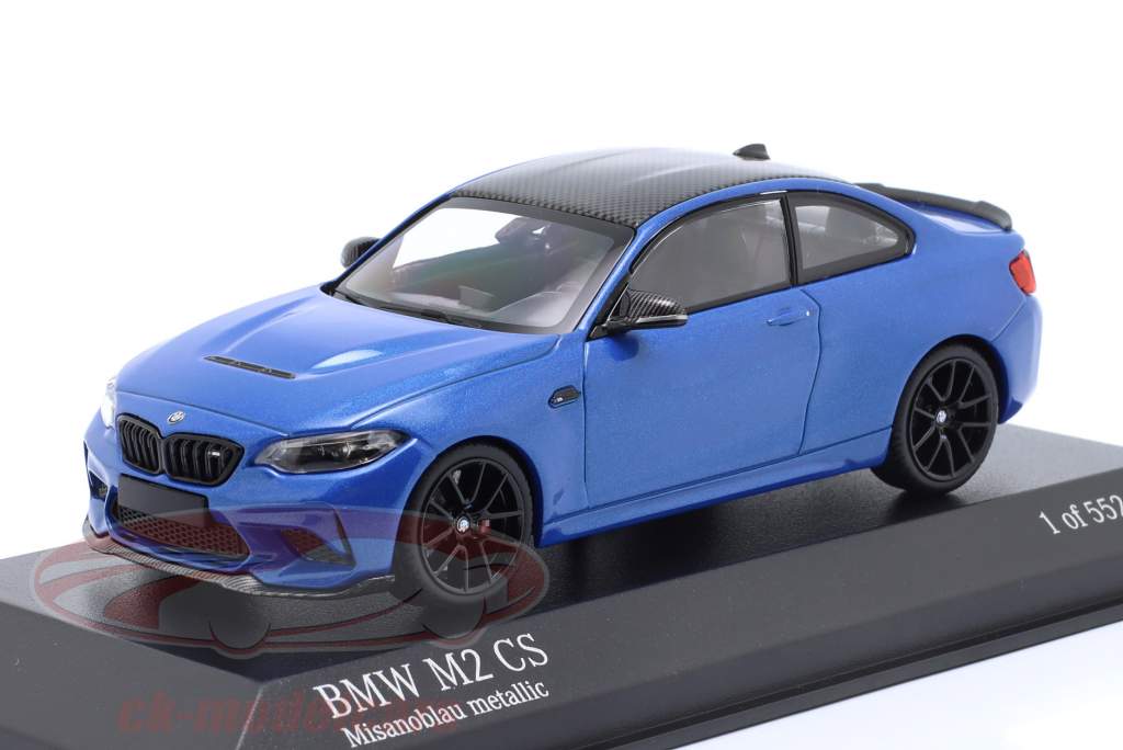BMW M2 CS (F87) 2020 blu di misano / nero cerchi 1:43 Minichamps