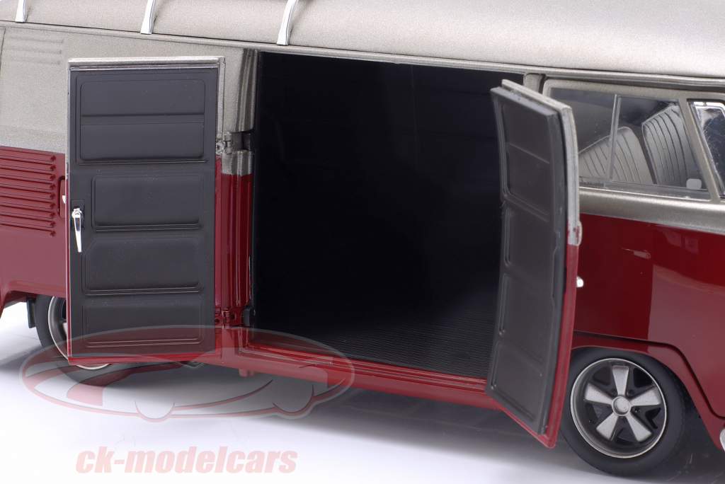 Volkswagen VW T1b Bus Lowrider vermelho / esteira Cinza 1:18 Schuco