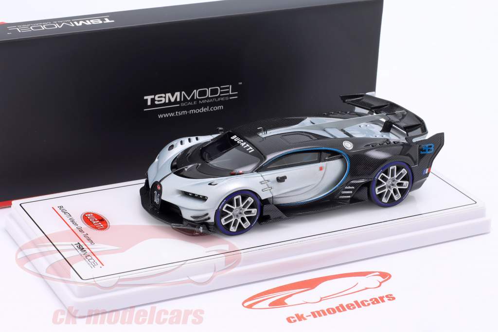 Bugatti Vision Gran Turismo Année de construction 2015 argent / carbone 1:43 TrueScale