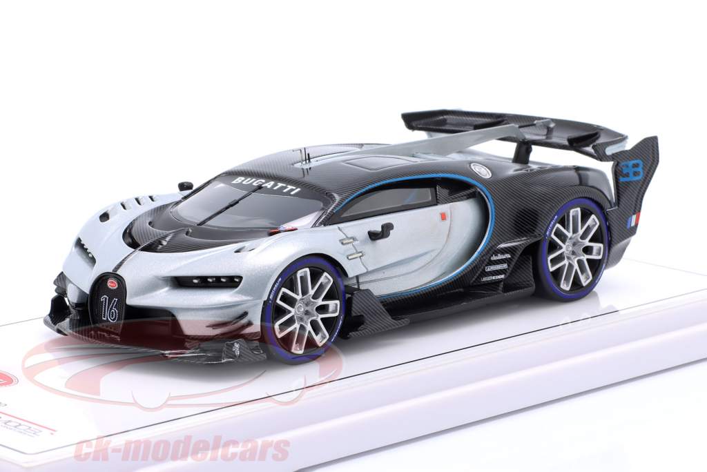 Bugatti Vision Gran Turismo Année de construction 2015 argent / carbone 1:43 TrueScale