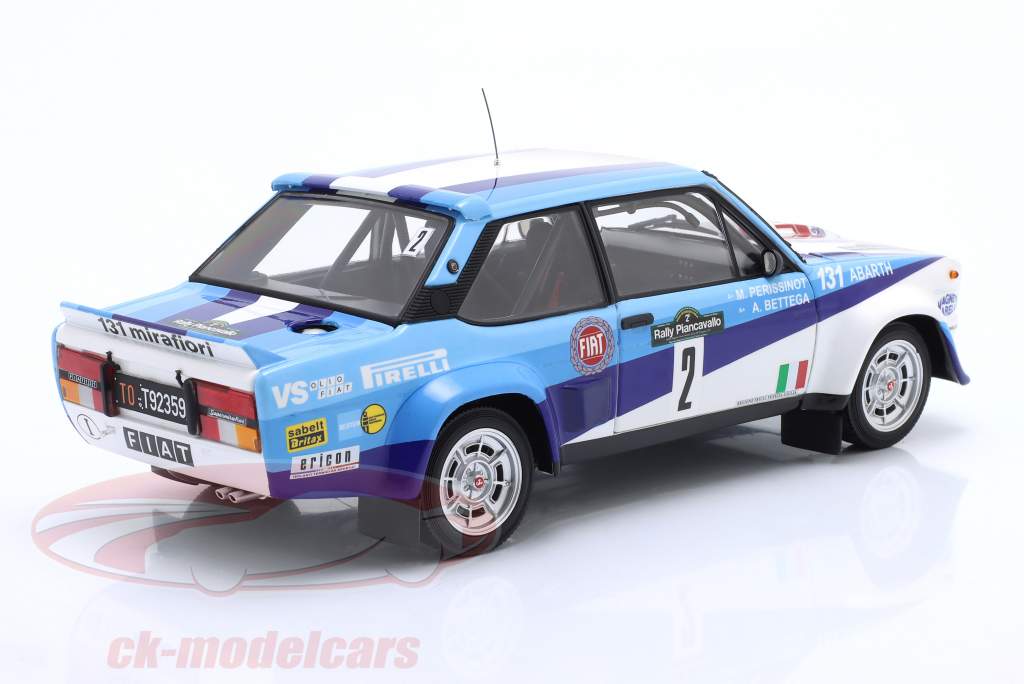 Fiat 131 Abarth #2 gagnant se rallier Piancavallo 1981 Bettega, Perissinot 1:18 Kyosho
