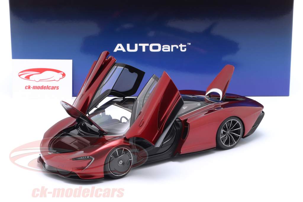 McLaren Speedtail ano de construção 2020 vulcão vermelho 1:18 AUTOart