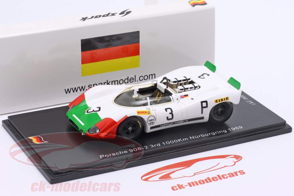 Porsche 908/02 #3 3 1000km Nürburgring 1969 Elford, Ahrens 1:43 Spark