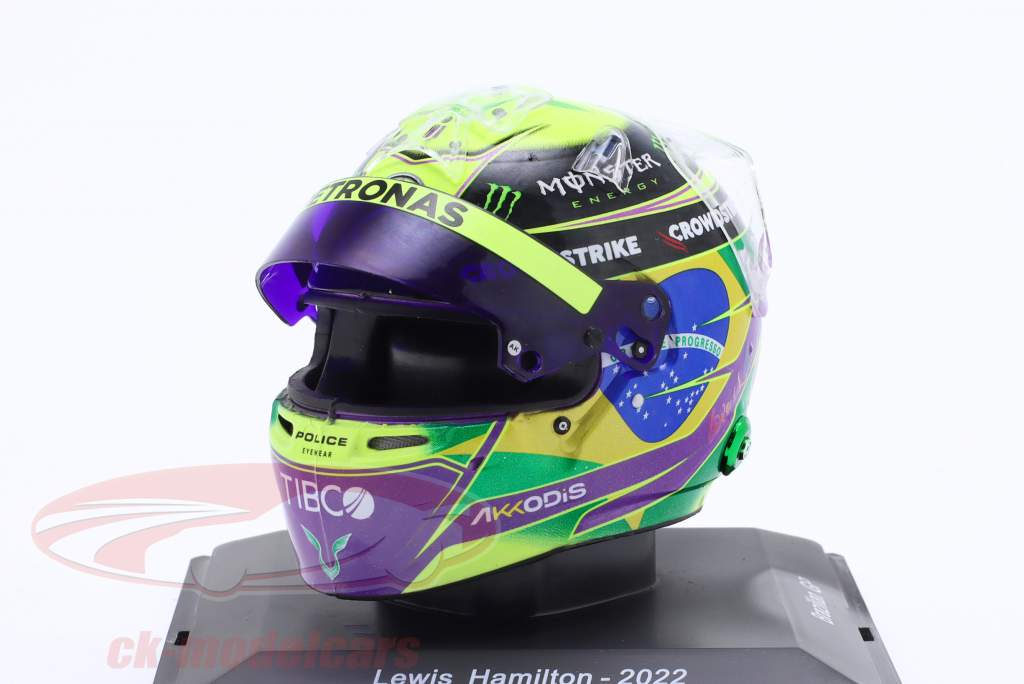 L. Hamilton Mercedes-AMG Petronas #44 brasileño GP fórmula 1 2022 casco 1:5 Spark