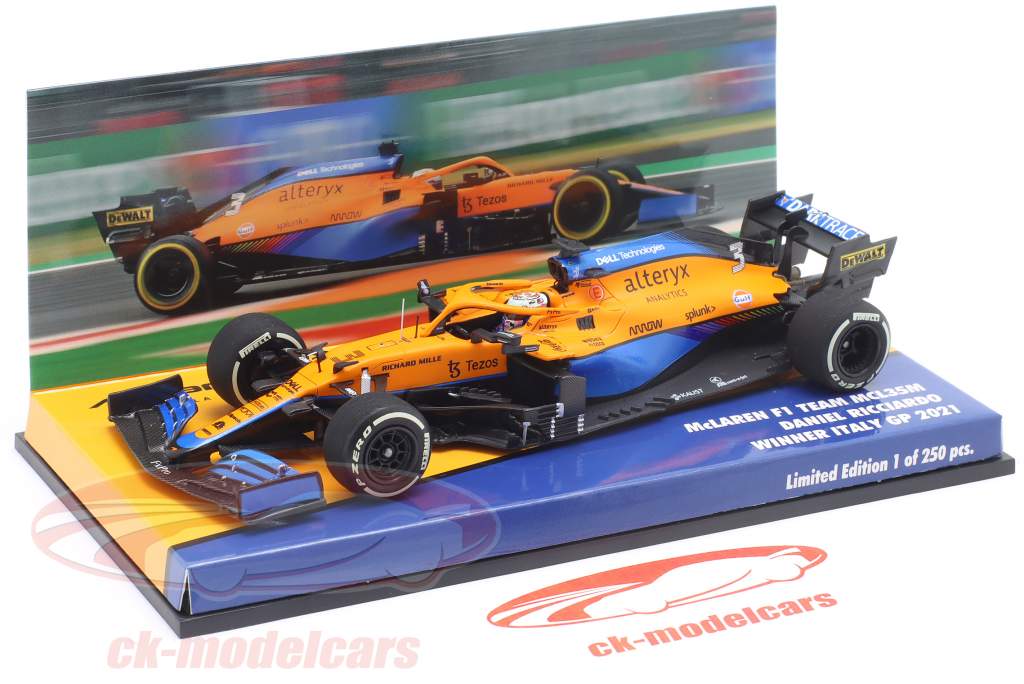 D. Ricciardo McLaren MCL35M #3 gagnant Italie GP formule 1 2021 1:43 Minichamps
