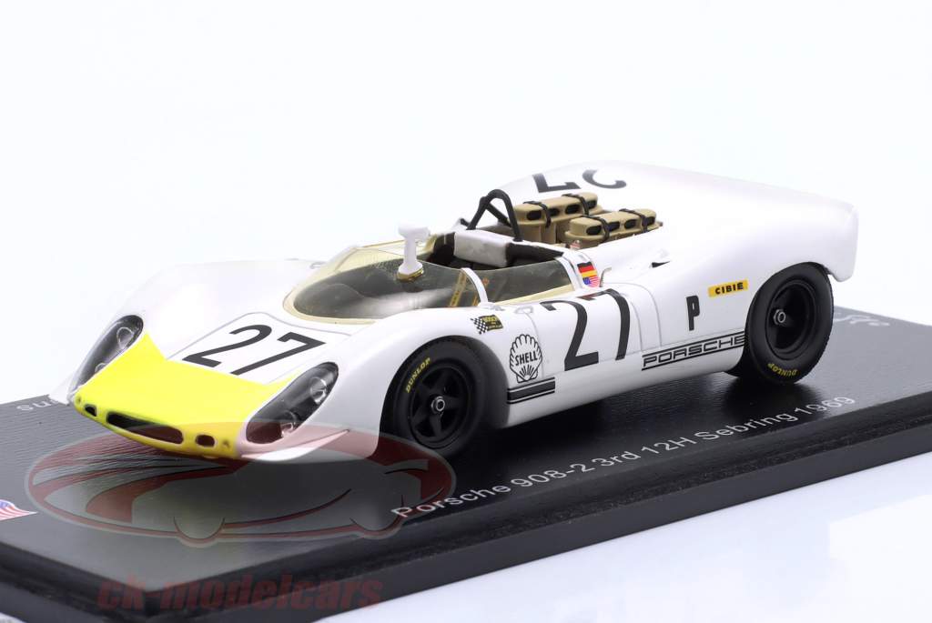 Porsche 908/02 #27 3 12h Sebring 1969 Stommelen, Buzzetta, Ahrens 1:43 Spark