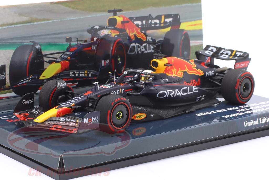 M. Verstappen Red Bull RB18 #1 winnaar Spanje GP formule 1 Wereldkampioen 2022 1:43 Minichamps