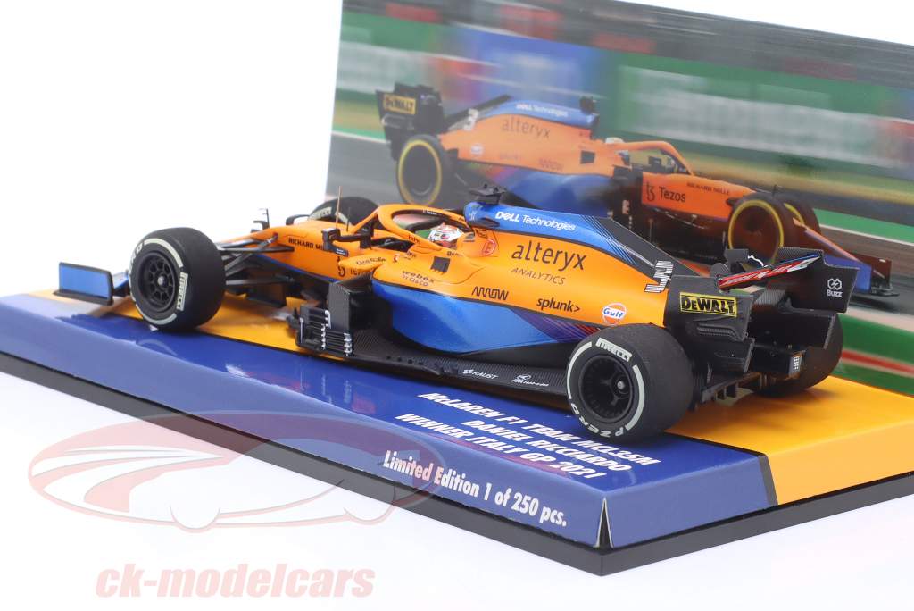 D. Ricciardo McLaren MCL35M #3 ganhador Itália GP Fórmula 1 2021 1:43 Minichamps