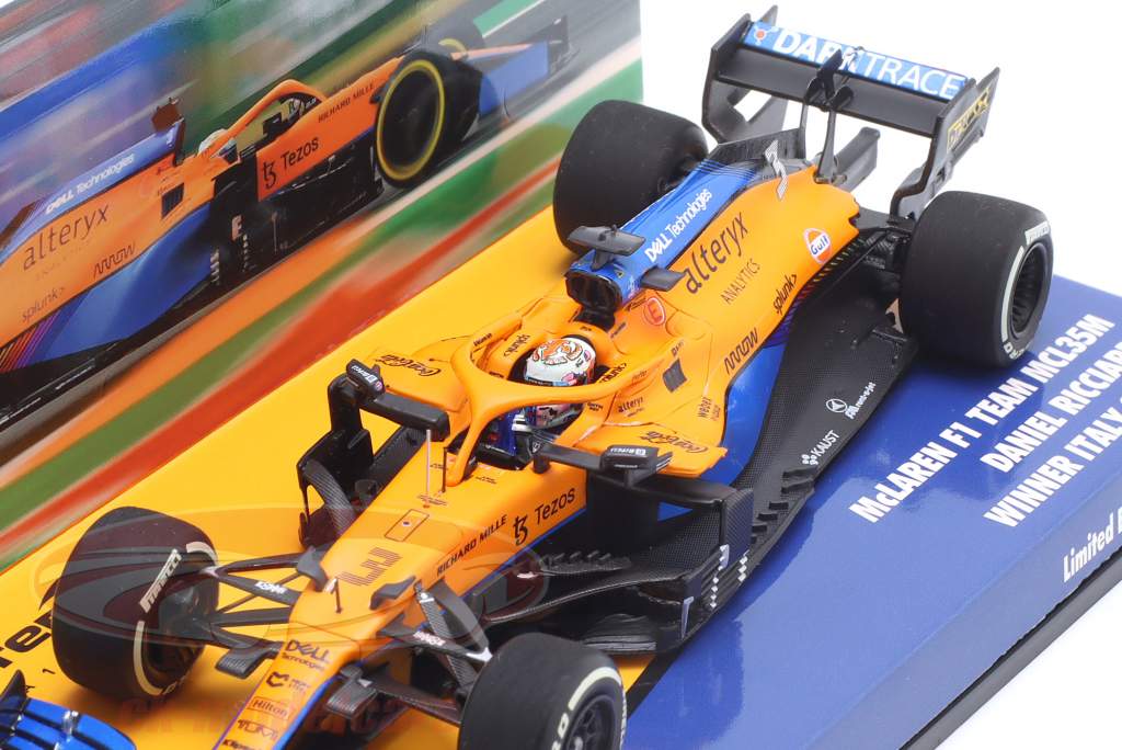 D. Ricciardo McLaren MCL35M #3 gagnant Italie GP formule 1 2021 1:43 Minichamps