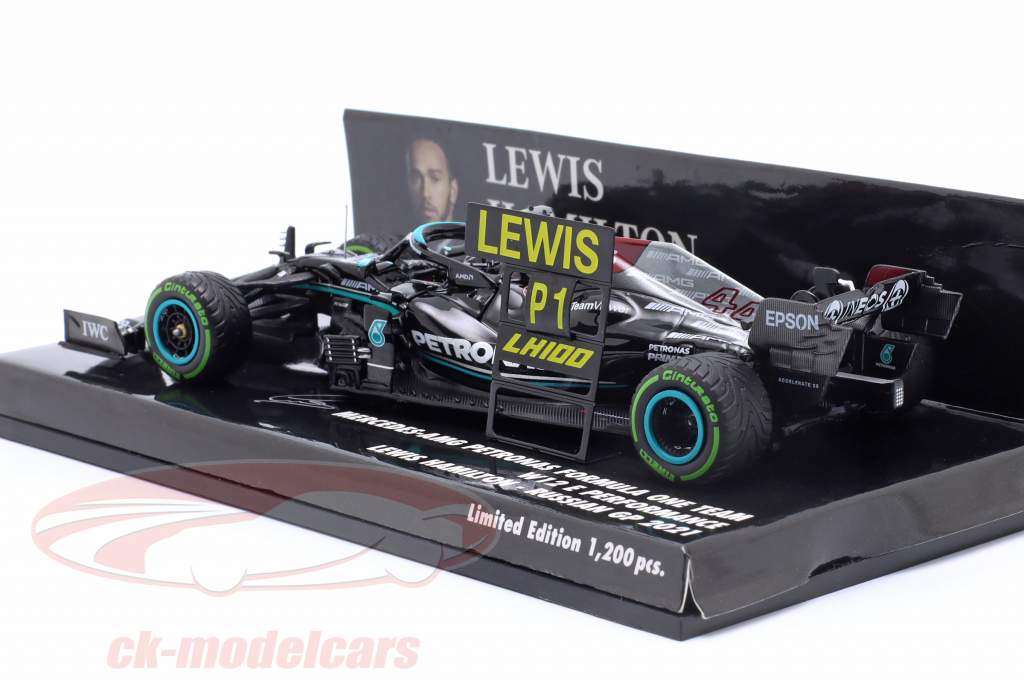L. Hamilton Mercedes-AMG F1 W12 #44 100e GP gewonnen Sotchi formule 1 2021 1:43 Minichamps