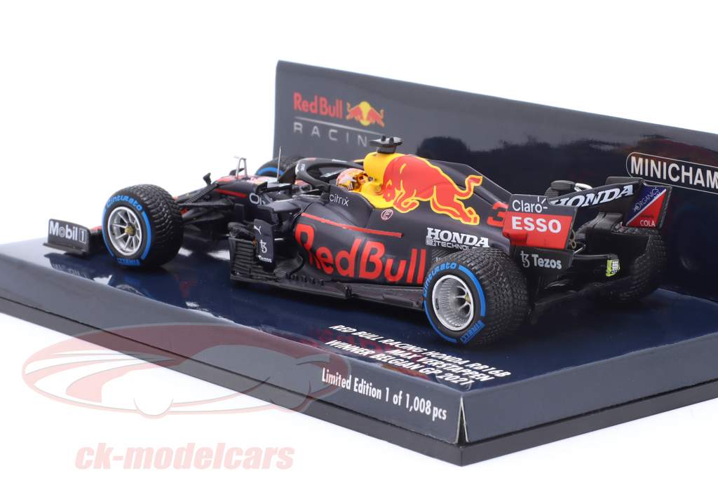 M. Verstappen Red Bull Racing RB16B #33 winnaar Spa formule 1 Wereldkampioen 2021 1:43 Minichamps