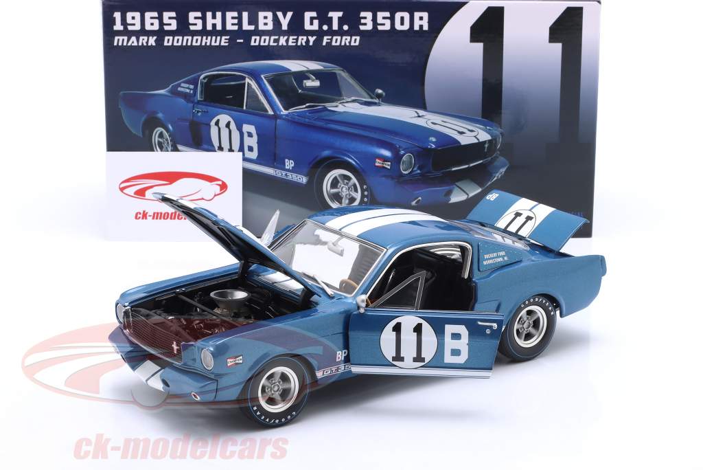 Shelby GT350-R 1965 #11 Mark Donohue Dockery Ford синий 1:18 GMP