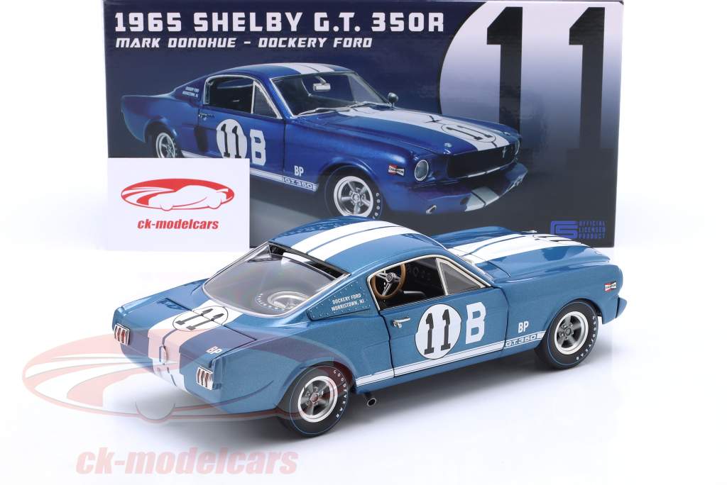 Shelby GT350-R 1965 #11 Mark Donohue Dockery Ford azul 1:18 GMP