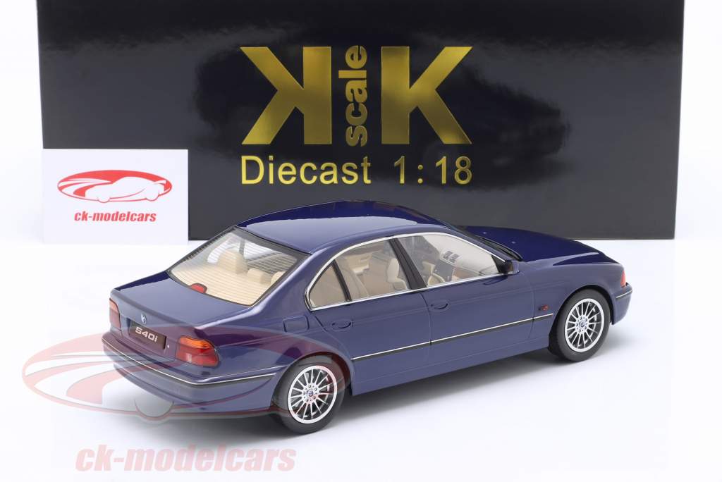 BMW 540i (E39) limousine year 1995 blue metallic 1:18 KK-Scale