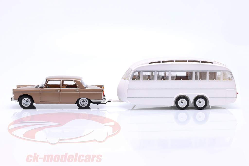 Peugeot 404 - Brown metallic -1965 with Caravan Hénon-Auto model shop - Automodel shop