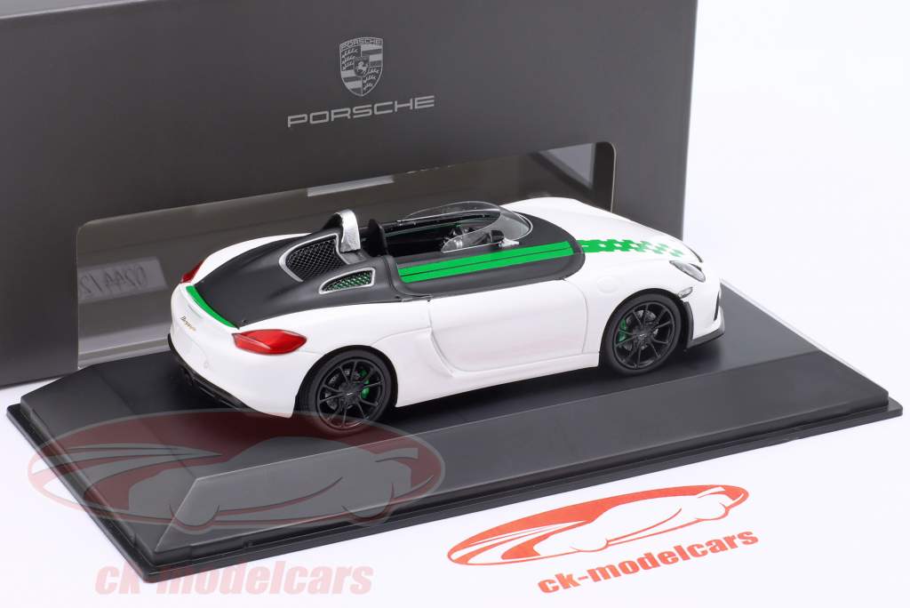 Porsche Boxster Bergspyder bianco / verde / nero 1:43 Spark