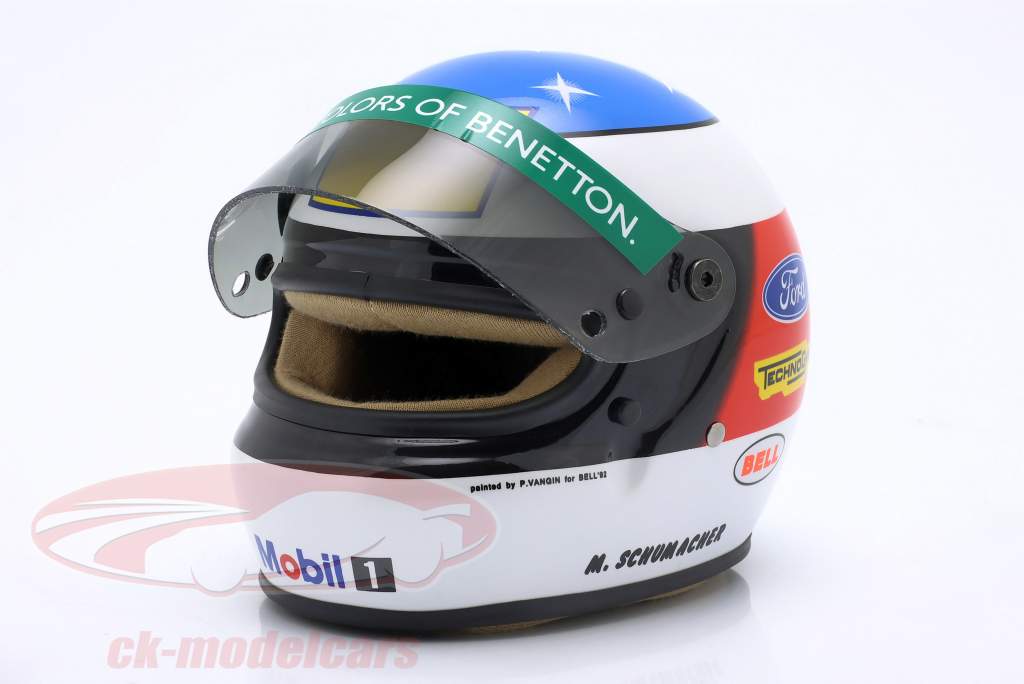 Michael Schumacher Benetton #19 1° Vincita Belgio GP formula 1 1992 casco 1:2 Bell