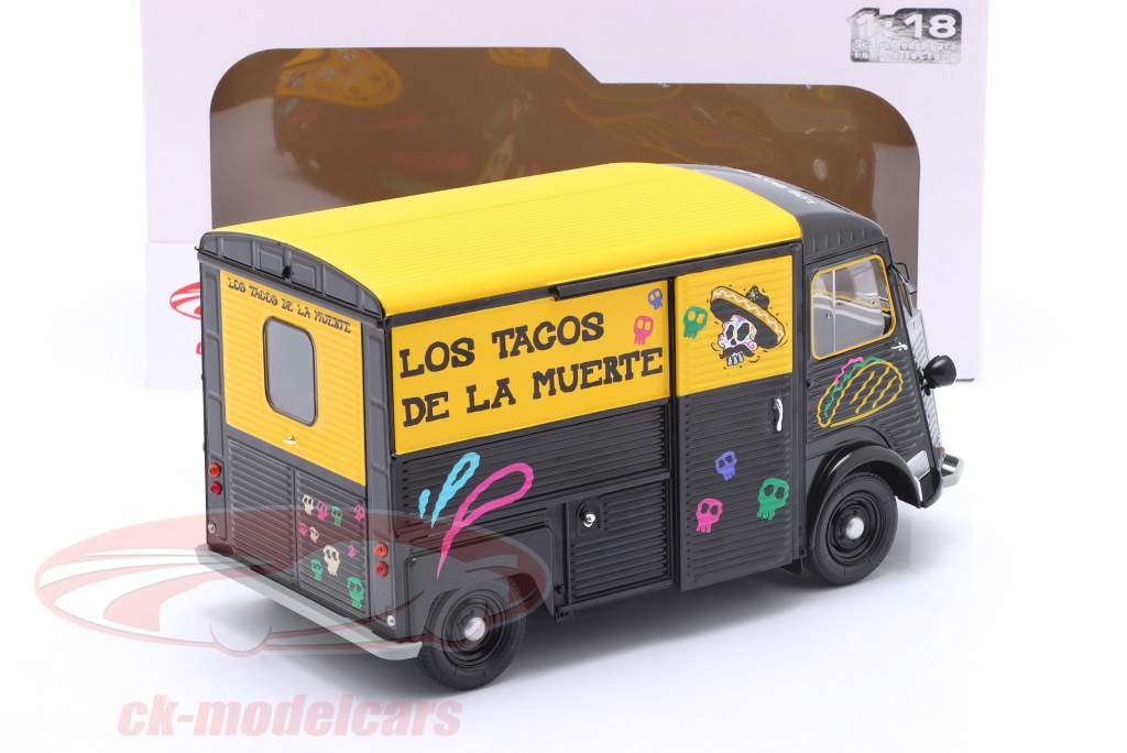 Citroen Type H Food Truck Los Tacos de la Muerte 1969 noir / jaune 1:18 Solido