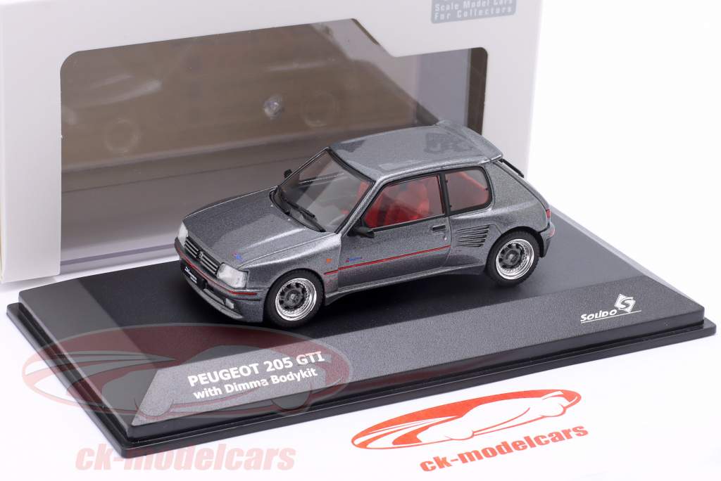 Solido 1:43 Peugeot 205 Dimma Baujahr 1989 grau metallic S4310804 