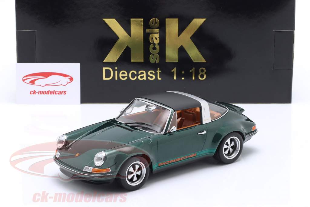 Porsche 911 Targa Singer Design 濃い緑色 メタリックな 1:18 KK-Scale