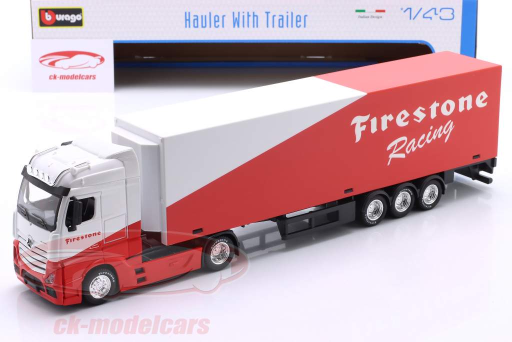 Mercedes-Benz Actros Gigaspace con trailer Firestone Racing 1:43 Bburago