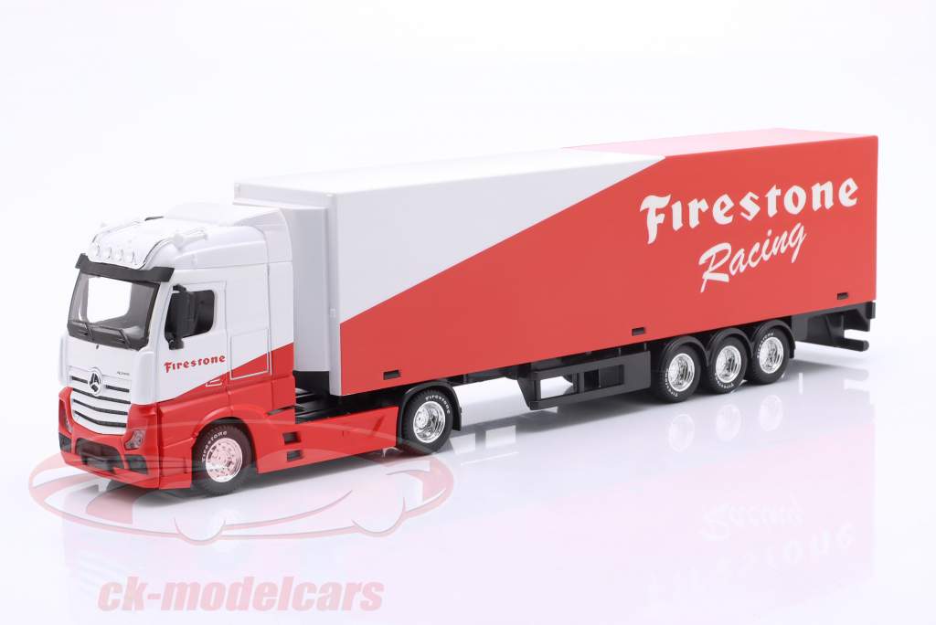 Mercedes-Benz Actros Gigaspace with trailer Firestone Racing 1:43 Bburago