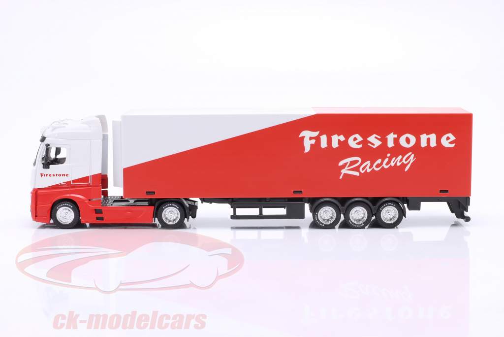 Mercedes-Benz Actros Gigaspace と トレーラー Firestone Racing 1:43 Bburago