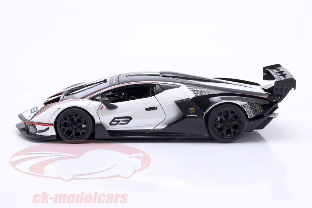 Lamborghini Essenza SCV12 year 2021 white metallic / black 1:24 Bburago