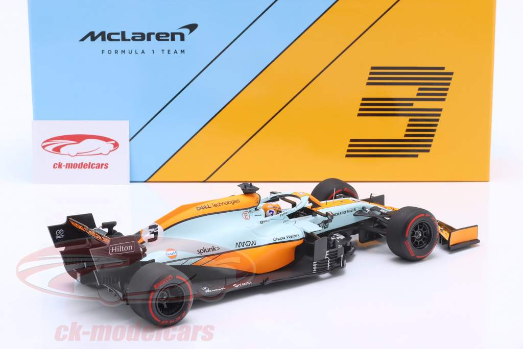 Daniel Ricciardo McLaren MCL35M Gulf #3 モナコ GP 方式 1 2021 1:18 Minichamps