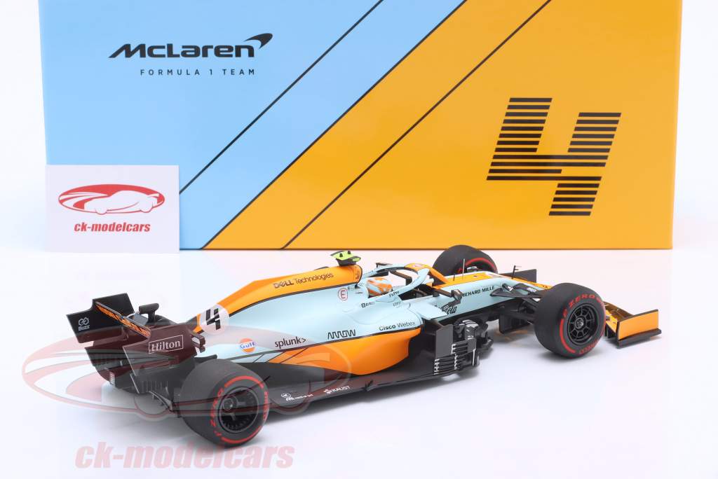Lando Norris McLaren MCL35M Gulf  #4 3rd Monaco GP formula 1 2021 1:18 Minichamps