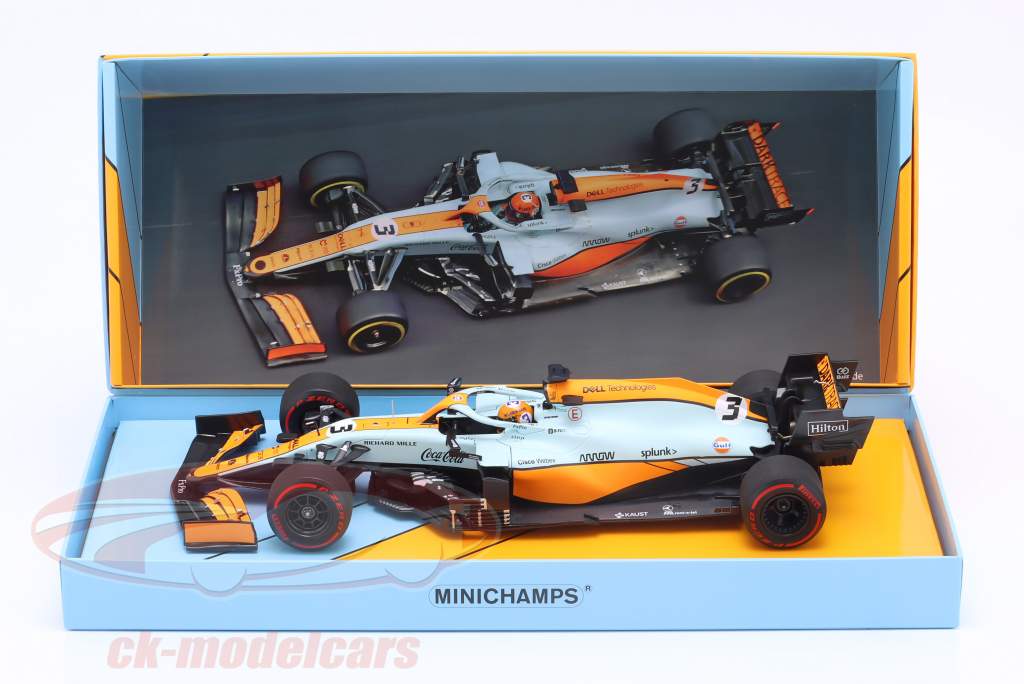Daniel Ricciardo McLaren MCL35M Gulf #3 Monaco GP formule 1 2021 1:18 Minichamps