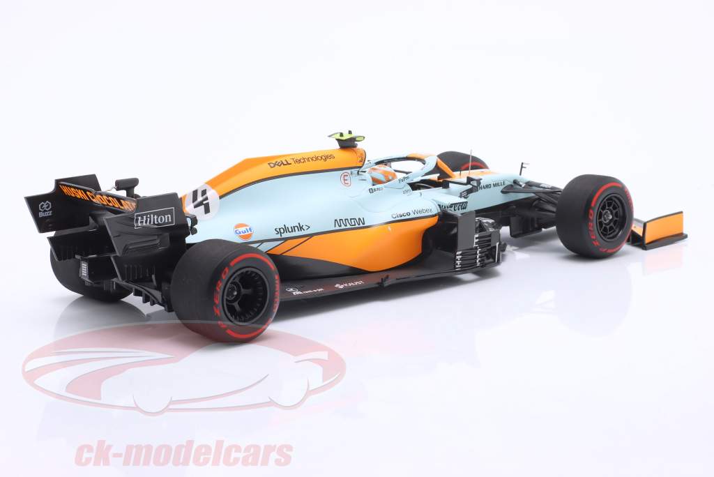 Lando Norris McLaren MCL35M Gulf  #4 3rd Monaco GP formula 1 2021 1:18 Minichamps