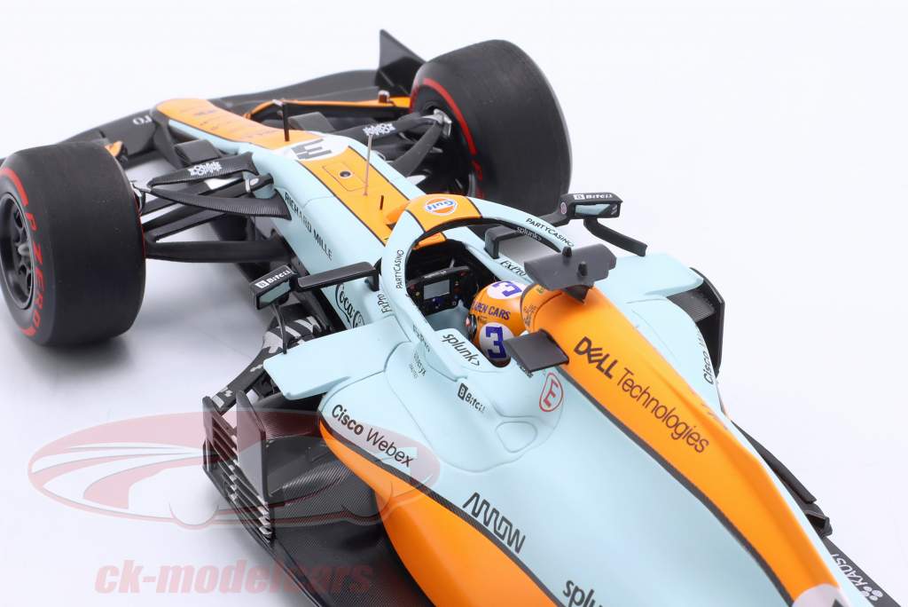 Daniel Ricciardo McLaren MCL35M Gulf #3 摩纳哥 GP 公式 1 2021 1:18 Minichamps