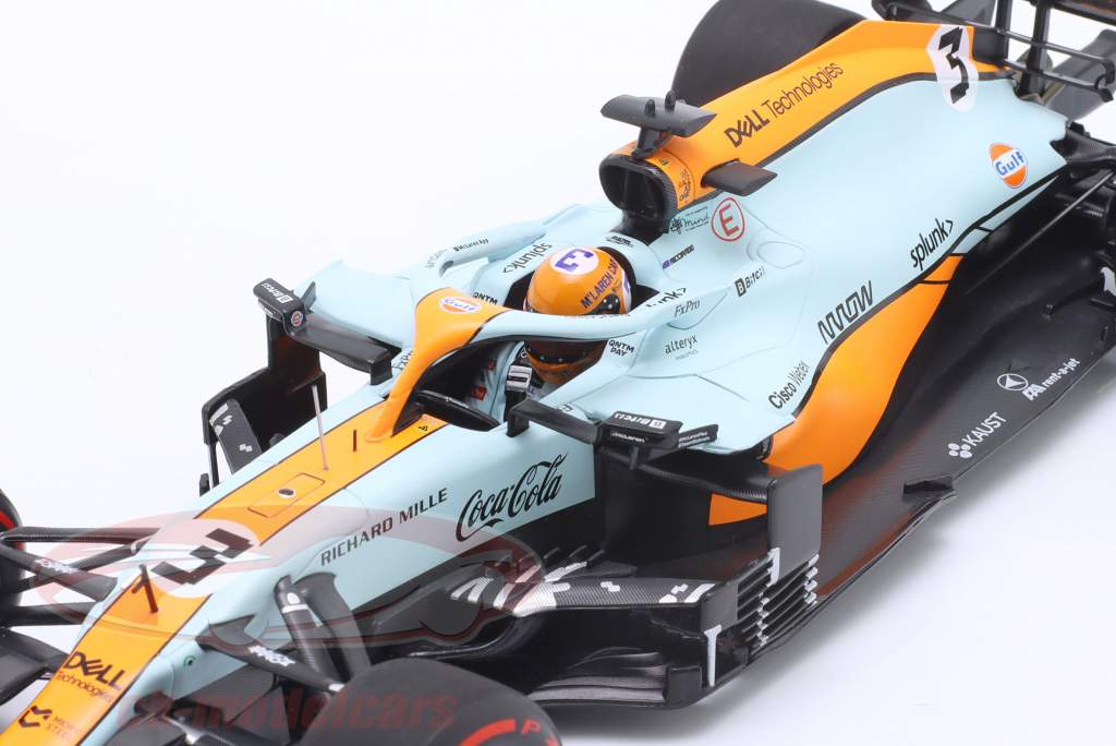 Daniel Ricciardo McLaren MCL35M Gulf #3 Monaco GP formula 1 2021 1:18 Minichamps