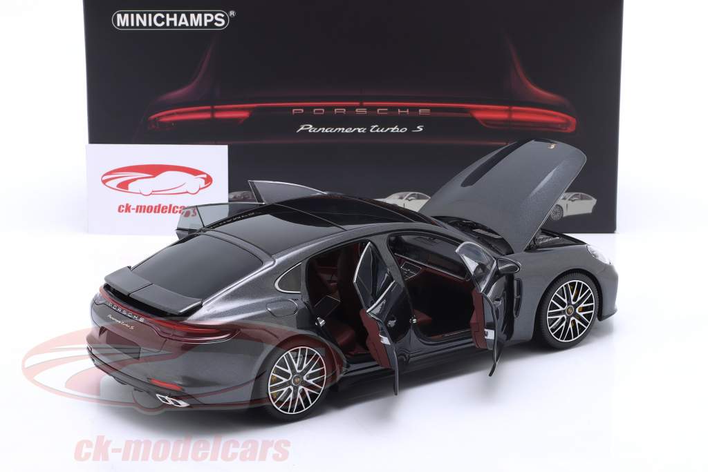 Porsche Panamera Turbo S Année de construction 2020 Gris métallique 1:18 Minichamps