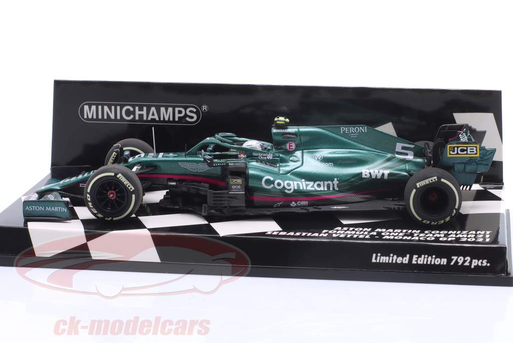S. Vettel Aston Martin AMR21 #5 5 ª Monaco GP Fórmula 1 2021 1:43 Minichamps