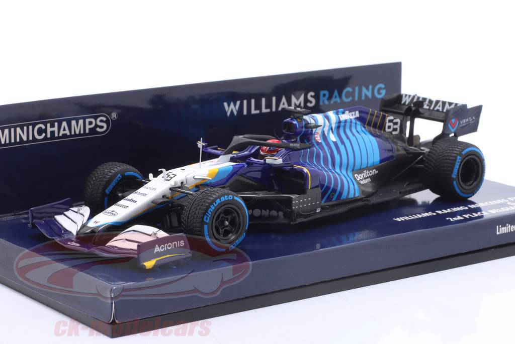 G. Russell Williams FW43B #63 2-й бельгийский GP формула 1 2021 1:43 Minichamps