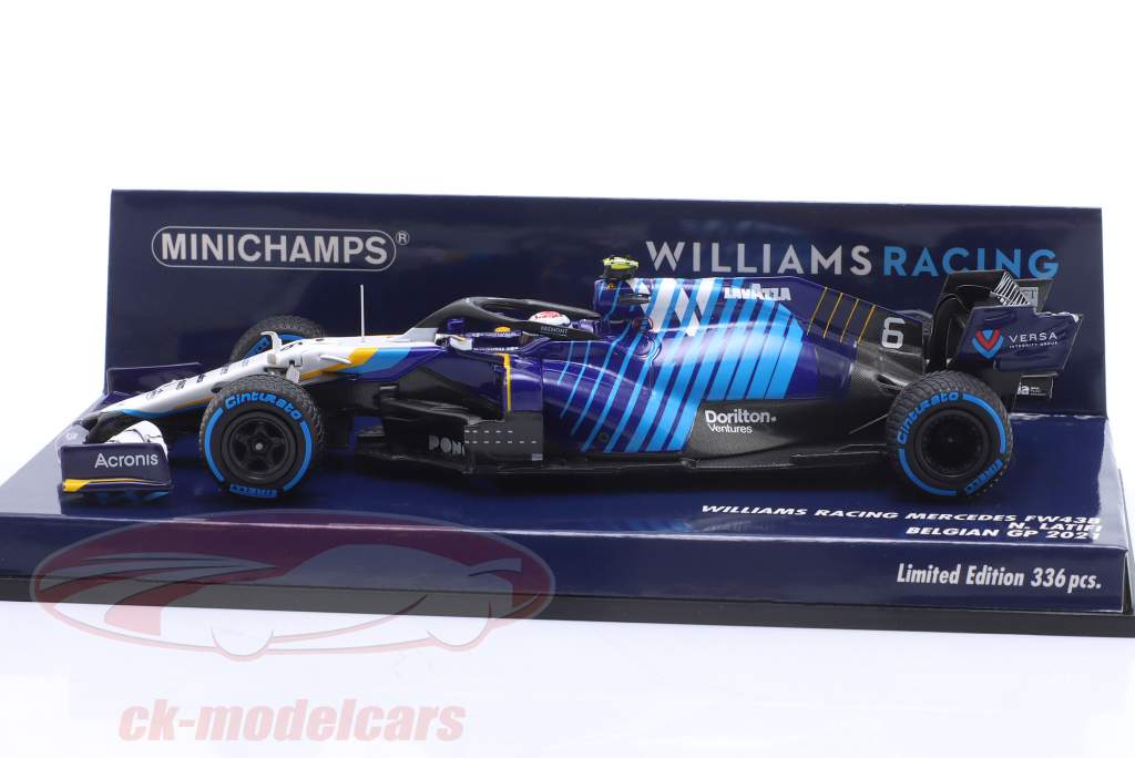 Nicholas Latifi Williams FW43B #6 belgisk GP formel 1 2021 1:43 Minichamps