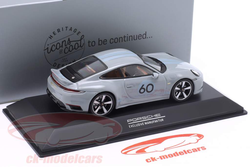Porsche 911 (992) Sport Classic 2022 esporte cinza metálico 1:43 Spark