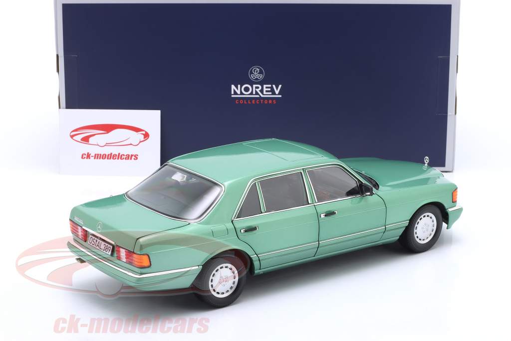 Norev 1:18 Mercedes-Benz 560 SEL year 1991 light green metallic 