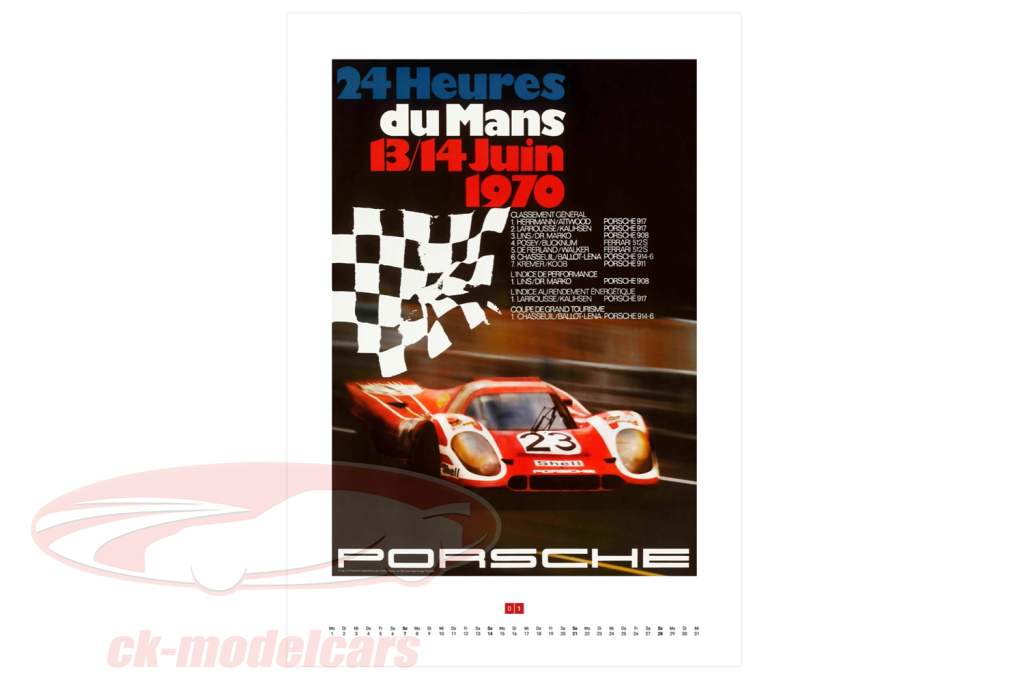 calendário de parede 2024 - Porsche cartazes de corrida