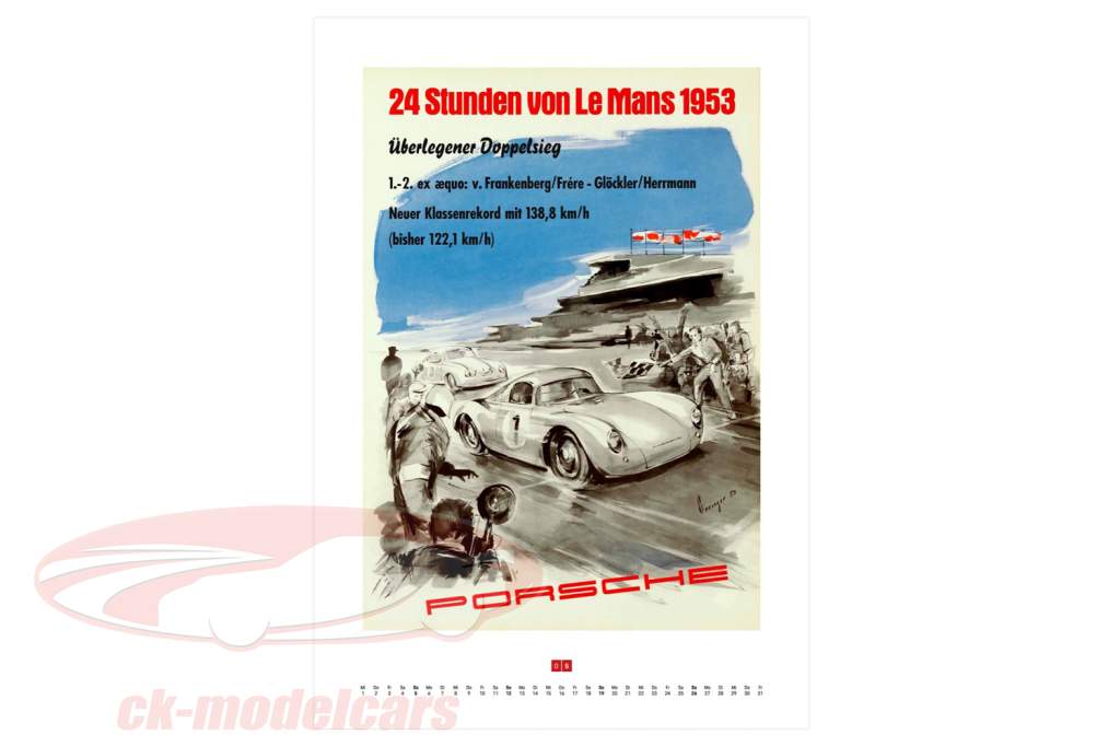 calendário de parede 2024 - Porsche cartazes de corrida