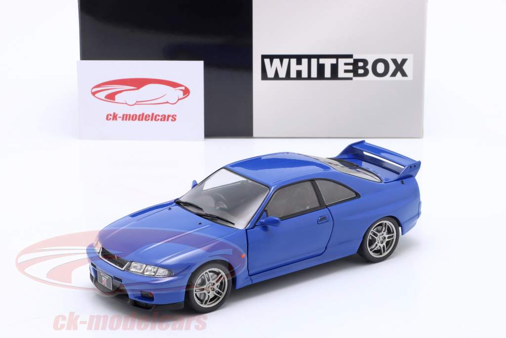Nissan Skyline GT-R (R33) RHD Byggeår 1997 blå 1:24 WhiteBox