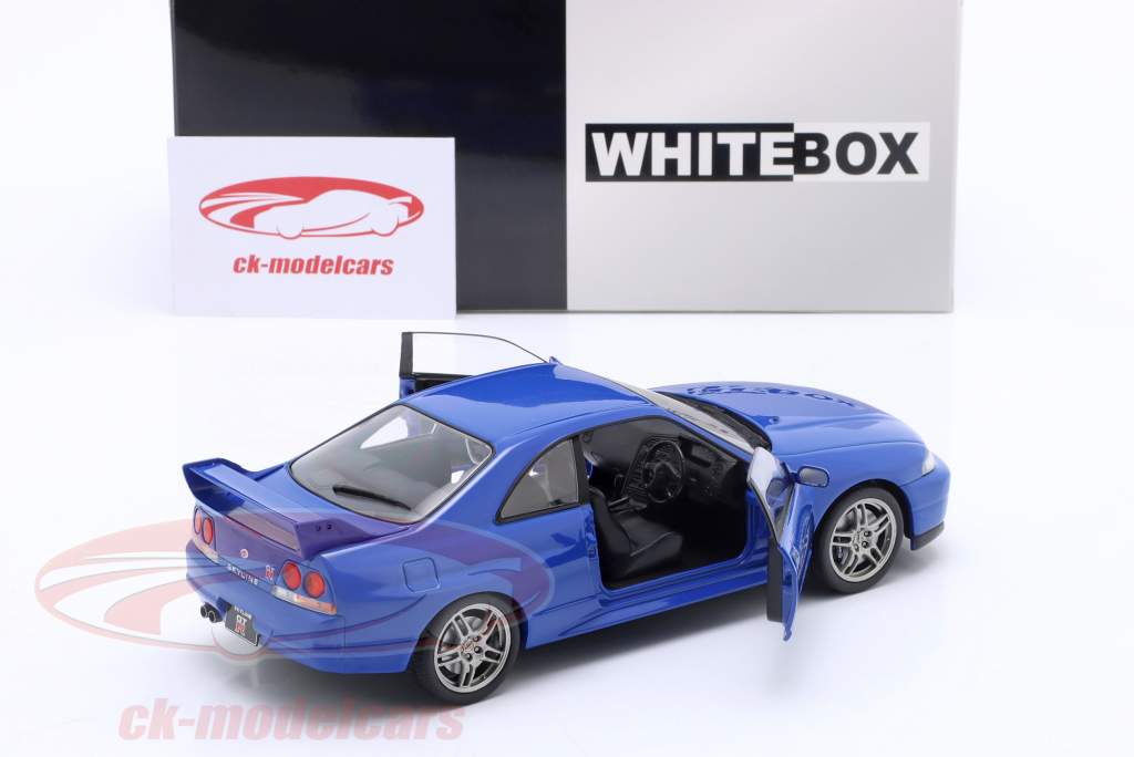 Nissan Skyline GT-R (R33) RHD 建設年 1997 青 1:24 WhiteBox