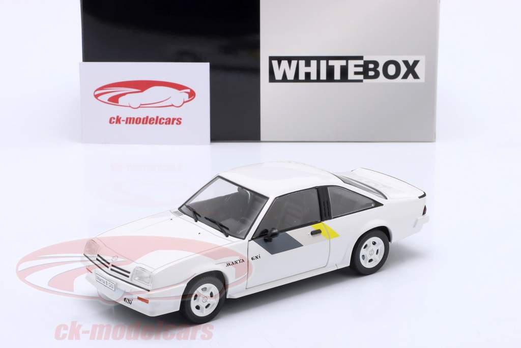 Opel Manta B GSi Byggeår 1984 hvid / indretning 1:24 WhiteBox