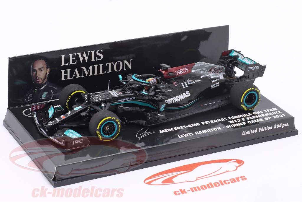 Lewis Hamilton Mercedes-AMG F1 W12 #44 Vinder Qatar GP formel 1 2021 1:43 Minichamps
